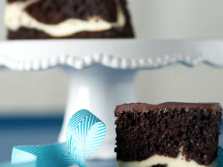 Chocolate Cream Cheese Ribbon Cake