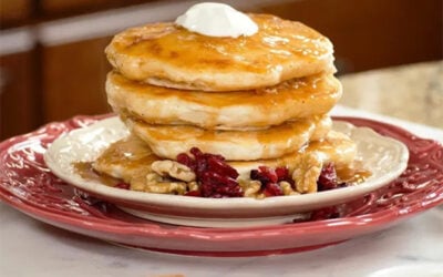 Apple Pancakes with Cinnamon Cider Sauce