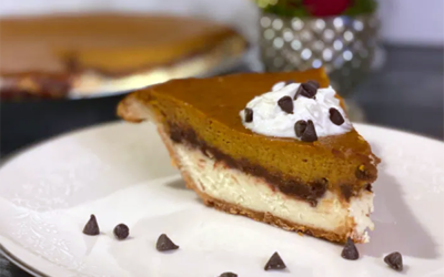Pumpkin Cheesecake Pie (With A Little Chocolate)