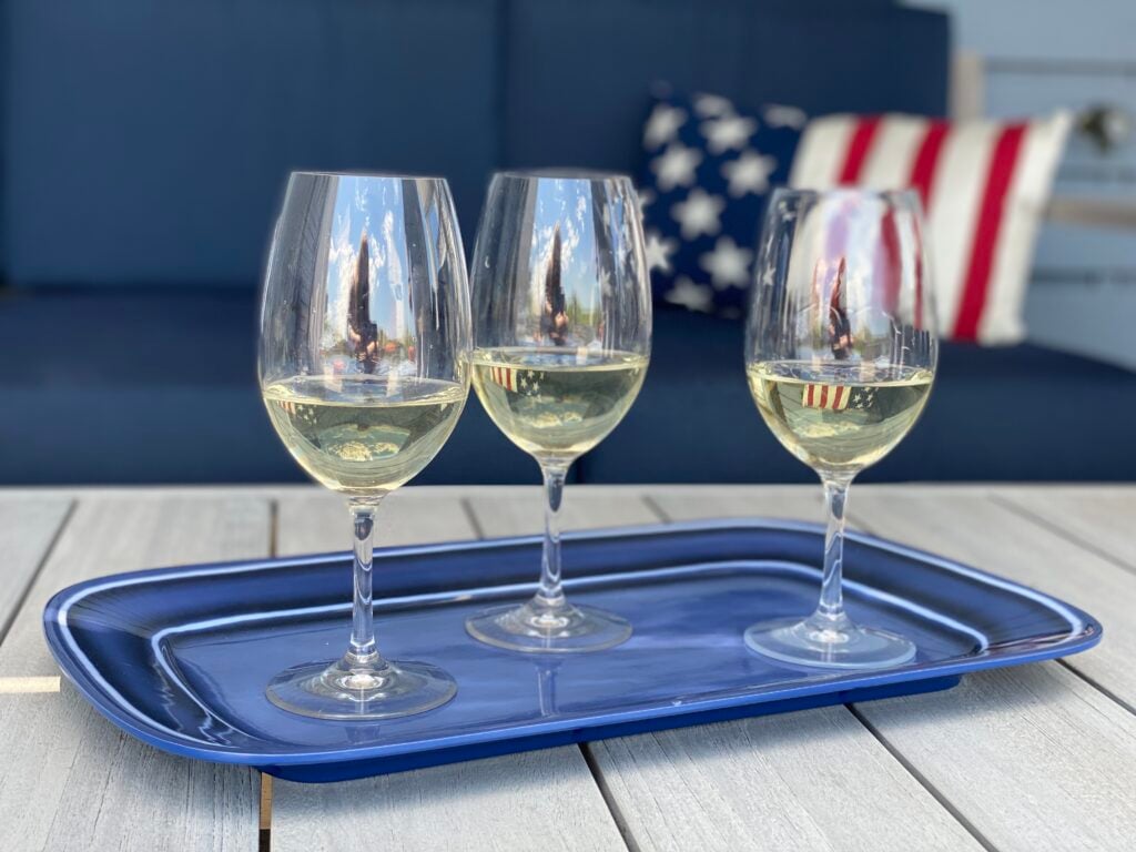 acrylic wine glasses at a summer party