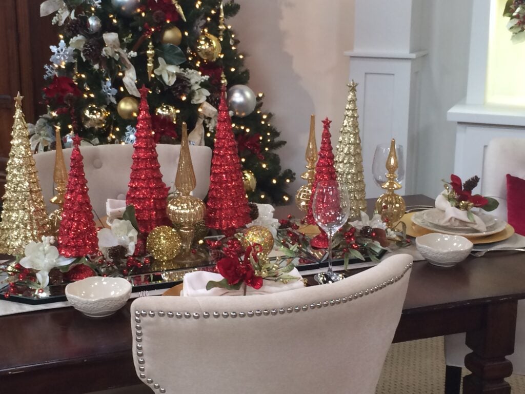 dining table set for Christmas