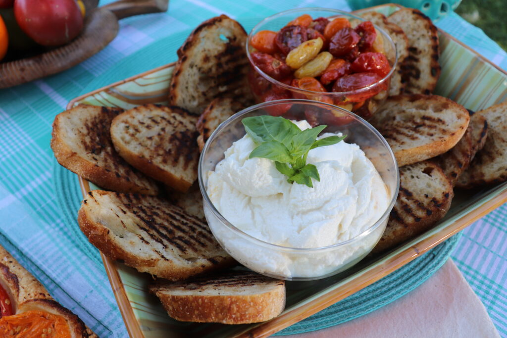 summer tomatoes and ricotta