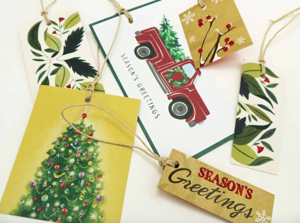 christmas cards tags