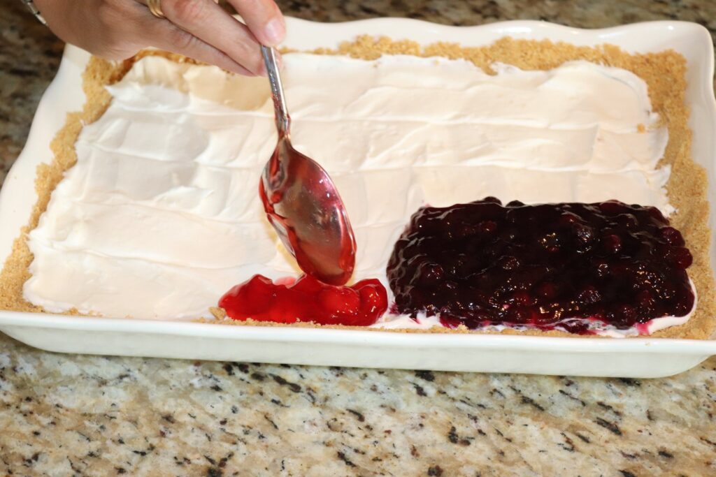 Patriotic Cake cherries