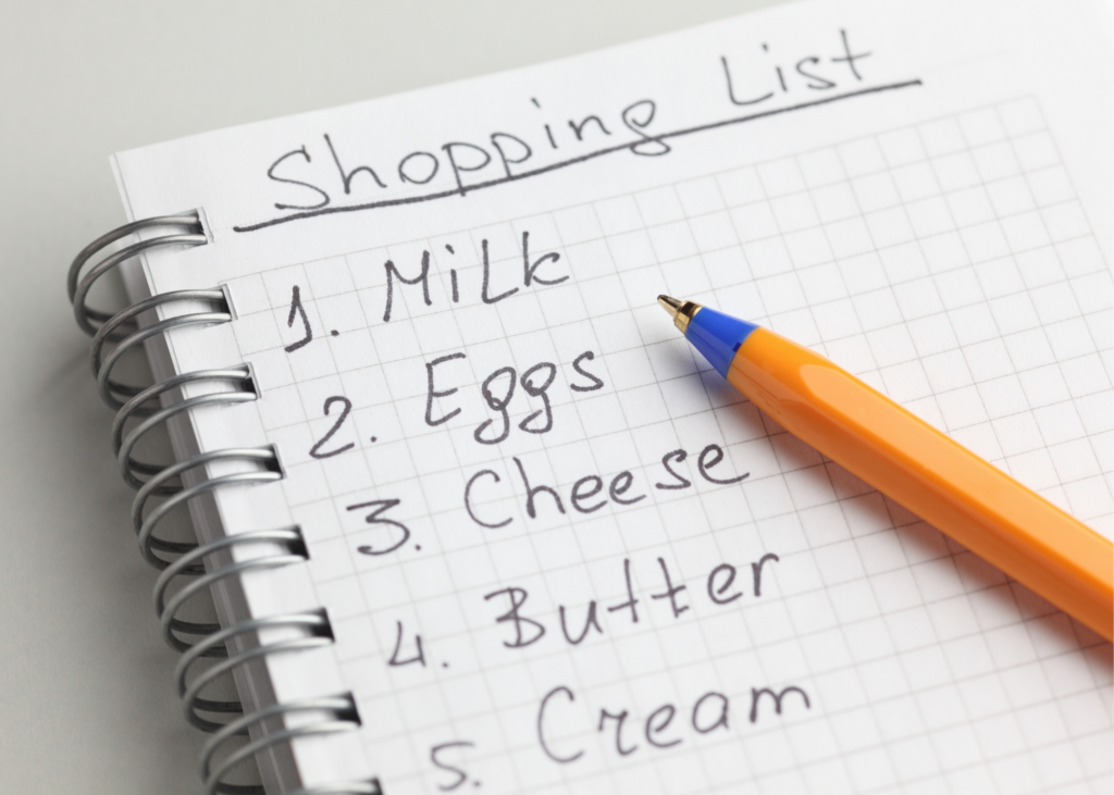 grocery list