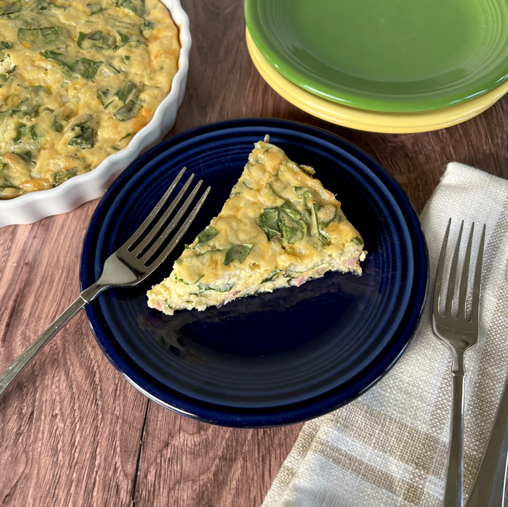 ham and cheese crustless quiche