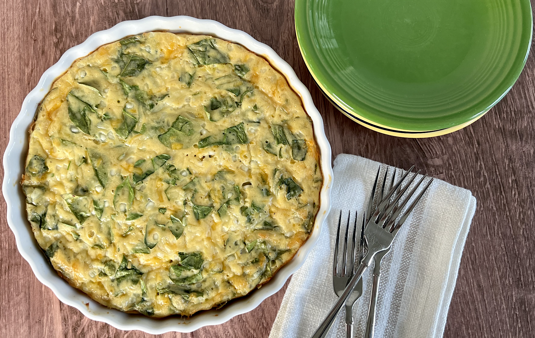 Ham and Cheese Crustless Quiche