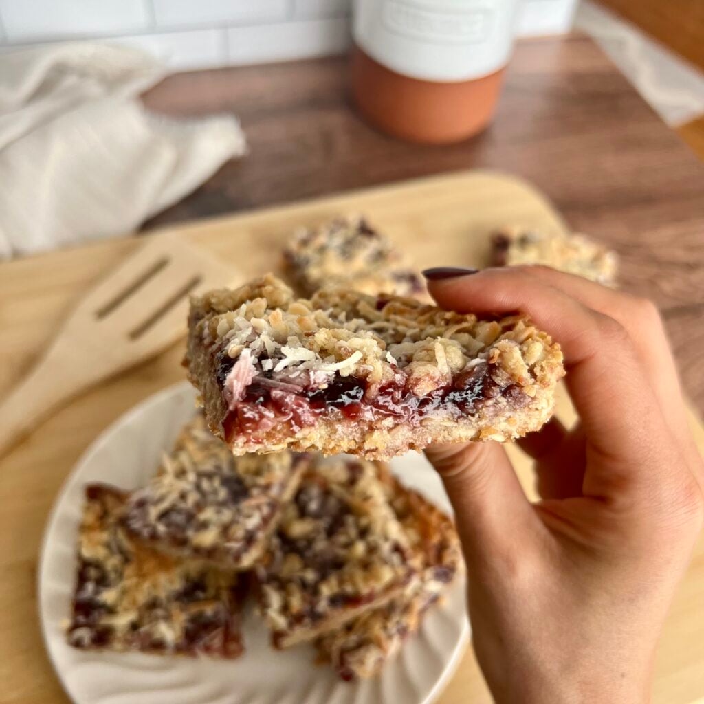 Oatmeal Raspberry Coconut Bars