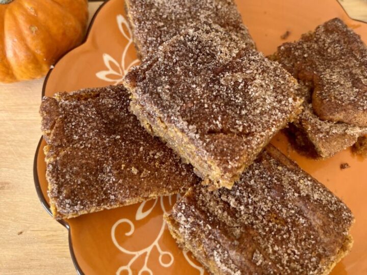pumpkin snickerdoodles on an orange plate