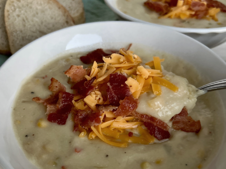 Easy Slow Cooker Potato Corn Chowder